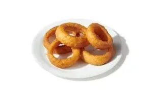 Denny’s crispy beer battered onion rings served with dipping sauce.