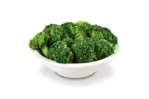 Denny’s steamed fresh broccoli served as a side dish.