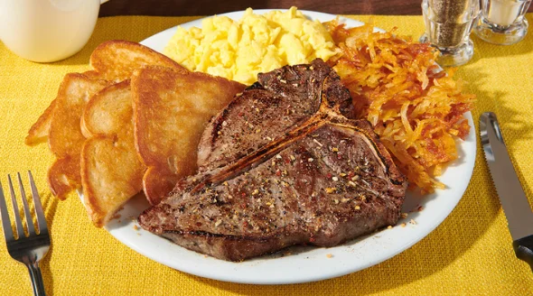 T bone Steak Eggs